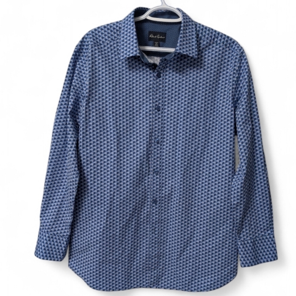 Nwot! Robert Graham Geometric Triangle Pattern Button Up Shirt